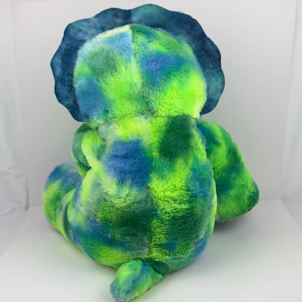 Dan Dee Jumbo Triceratops Plush 20” Tie Dye Dinosaur Stuffed Animal EUC